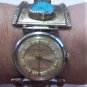 Vintage Sterling Silver Turquoise Navajo Watch Tips w Cromwell 3600 R/S Watch