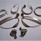Vintage Sterling 925 Silver Earrings Collection Lot of 4 Pair