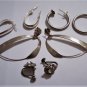 Vintage Sterling 925 Silver Earrings Collection Lot of 4 Pair