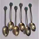 Antique Gorham Victorian Forget Me Knot Enameled Demitasse Spoons Set of 8 #808