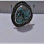 Vintage Sterling Silver Navajo Old Pawn Large Turquoise Cab Ring Size 5.5