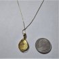 Vintage Sterling Silver Gold Filled vermeil Diamond Teardrop Pendant Necklace