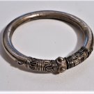 Vintage Sterling 925 Silver Bali Tribal Handmade Bangle Bracelet