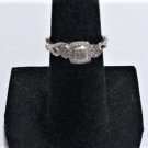 Vintage Sterling Silver & Diamond Ring Size ~7 Hallmark JD