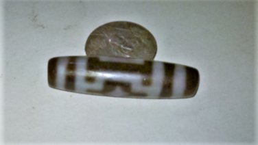 Tibetan Oily Agate 2-Cross Stripes Dzi Bead 4 CM
