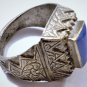 Antique Sassanian Persian Lapis Lazuli Cast Silver Ring 9