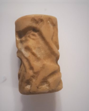 Ancient Tan Quartz Cylinder Seal Pendant Uruk Period