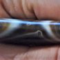 Old Used Weathered Oily Tibetan Banded Horned Agate Dzi Bead 8 CM