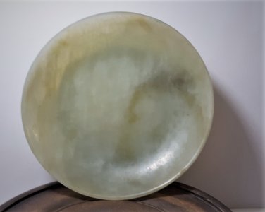 Antique Chinese Carved Jade Qing Small Plate #1