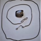 Vintage Sterling Silver Watch Chain Belt Buckle and Rope Necklace Chain Lot