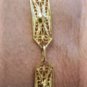 Vintage Sterling Silver with Gold Vermeil Filigree Link Bracelet 7"