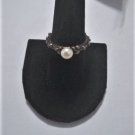 Vintage MICHAEL DAWKINS Modernist Pearl Stack Ring Size 8