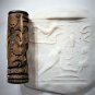 Ancient Large Limestone Cylinder Seal Cosmological Animals Pendant Bead RARE