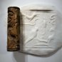 Ancient Large Limestone Cylinder Seal Cosmological Animals Pendant Bead RARE