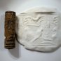 Ancient Large Limestone Cylinder Seal Cosmological Animals Pendant Bead RARE