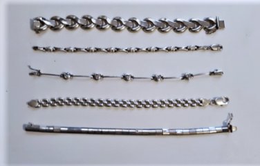 Vintage Sterling 925 Silver 5 Bracelets Lot Collection ITALY MILOR