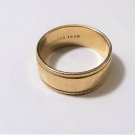 Vintage 14K DAZZLERS 14KP 8 mm Wide Wedding Band Size 8.5