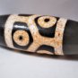 Old Tibetan Used Weathered Oily 6-Eyed Turtleback Blood Spot Agate Dzi Bead 5 CM