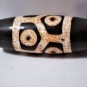 Old Tibetan Used Weathered Oily 6-Eyed Turtleback Blood Spot Agate Dzi Bead 5 CM