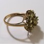 Vtg 10K YG Peridot Cluster Cocktail Ring Size 7.5