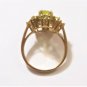 Vtg 10K YG Peridot Cluster Cocktail Ring Size 7.5