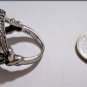 Vintage Sterling 925 Silver HUGE Faceted Agate & CZ Statement Ring Size 10.5