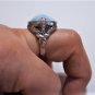 Vintage Sterling 925 Silver HUGE Faceted Agate & CZ Statement Ring Size 10.5