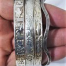 Vintage Sterling Silver MEXICO Stamped Bangle Bracelets Lot Collection 63.2 Gr