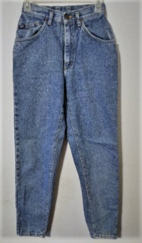 Vintage 80s LEE Stone Wash Hi Waist Peg Leg Mom Hipster Jeans 25" Sz 7 Medium