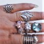 Vintage Sterling 925 Silver Bling Rings Collection Lot of Seven