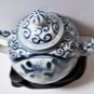 Antique Chinese Yongzheng Mark Porcelain Mini Teapot Blue & Iron Red