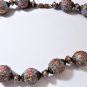 Vintage Venetian Glass Hand Crafted Wedding Cake Beads Choker Necklace