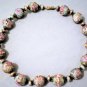 Vintage Venetian Glass Hand Crafted Wedding Cake Beads Choker Necklace