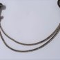 Vintage Sterling 925 Double Chains Scimitar Swords Sweater Pin Brooch