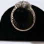 Vtg Judith Ripka 925 Sterling Pave Diamonique Cabled Heart Ring Sz 10
