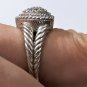 Vtg Judith Ripka 925 Sterling Pave Diamonique Cabled Heart Ring Sz 10