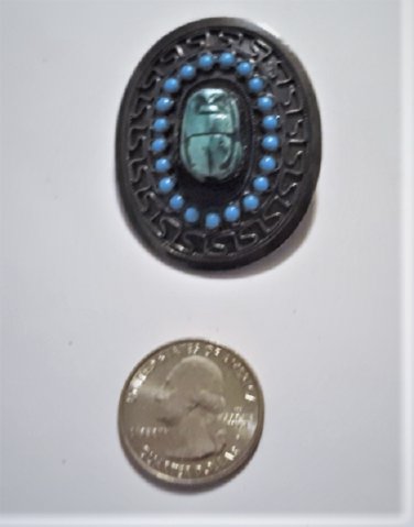 Vintage Sterling 935 Egyptian Scarab Pin Brooch Pendant Combo