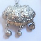 Antique Chinese Sterling Silver Pandas Child Protection Lock Necklace