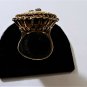 14K Exquisite Hi Basket Setting Shell Cameo Ring with 2 Diamonds Size 7
