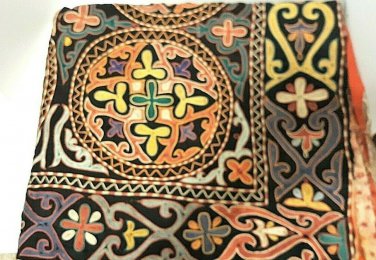 Antique Large Uzbek Susani Dowry Embroidered Altar Table Cover 19th Century