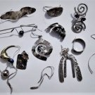 Vintage Sterling Silver MODERNIST Single Earrings Lot