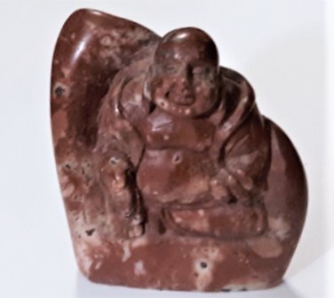 Antique Chinese Jasper Carved Buddha in Boulder Statue