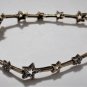 Vintage Sterling Silver STARS Cutout Parcel Gold Vermeil Link Tennis Bracelet