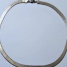 Vintage ITALY 925 Greek Key Etched Reversible Herringbone Chain Necklace 18-1/4"