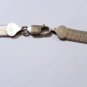 Vintage ITALY 925 Greek Key Etched Reversible Herringbone Chain Necklace 18-1/4"