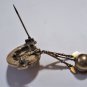 Antique Victorian 14K Taille d'Epargne Watch Pin Brooch Goth Steampunk