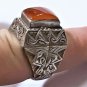 Antique Sassanian Persian Carnelian in Cast Silver Ring 9