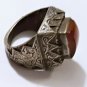 Antique Sassanian Persian Carnelian in Cast Silver Ring 9