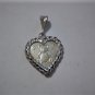 Vintage Sterling & 999 Silver Teddy Bear Heart in Bezel Charm or Pendant