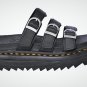 Dr Martens BLAIRE Black Leather 3-Strap Slide Sandals 9 US Women EU 41 UK7 NEW